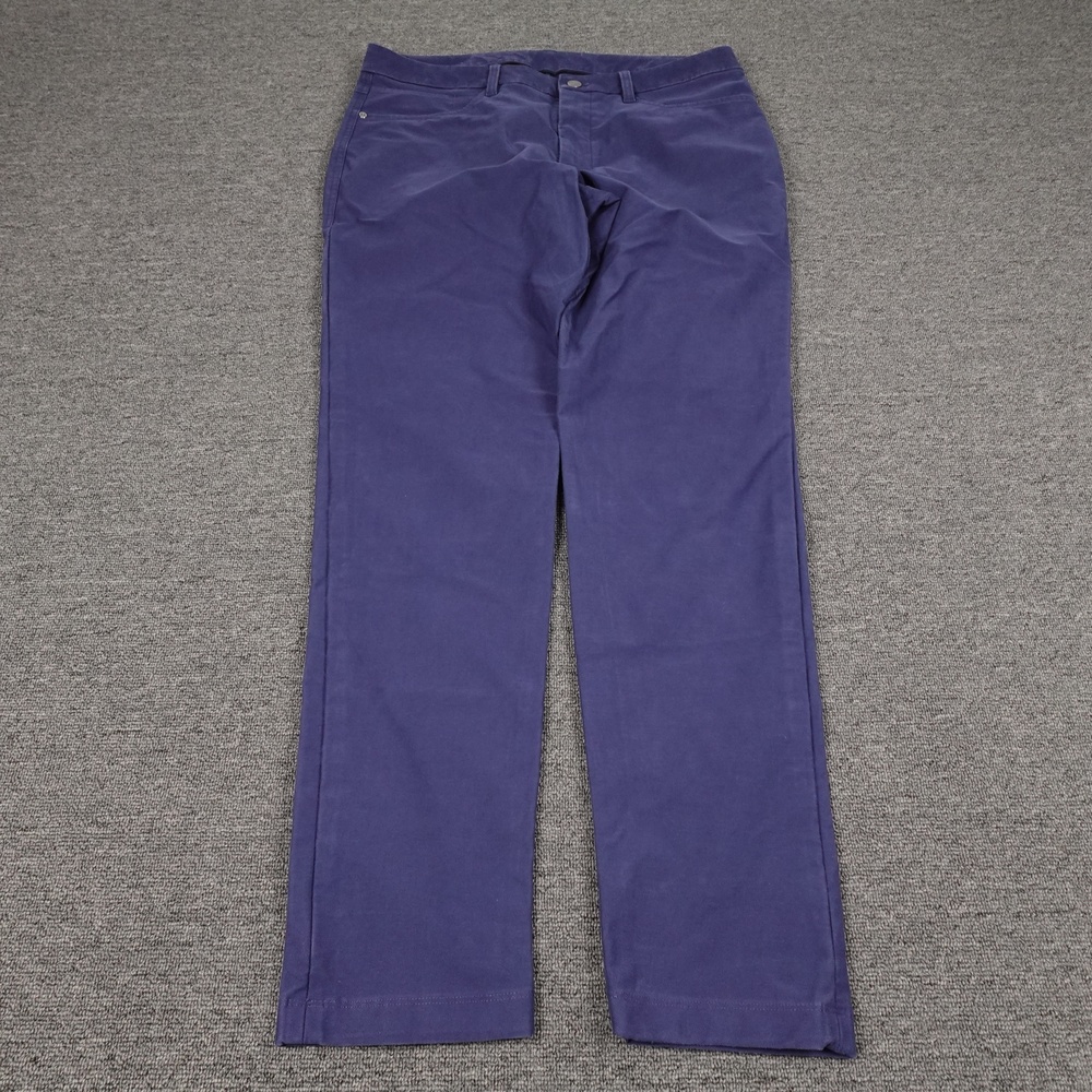 Lululemon ABC Slim-Fit 5 Pocket Pants Mens 34x32 Blue Utilitech LM5AQUS